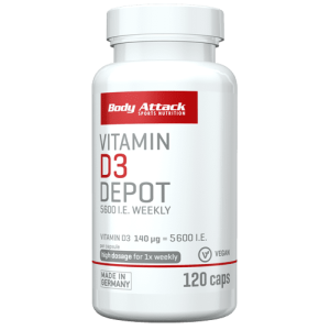BODY ATTACK Vitamin D3 Depot 120 Caps