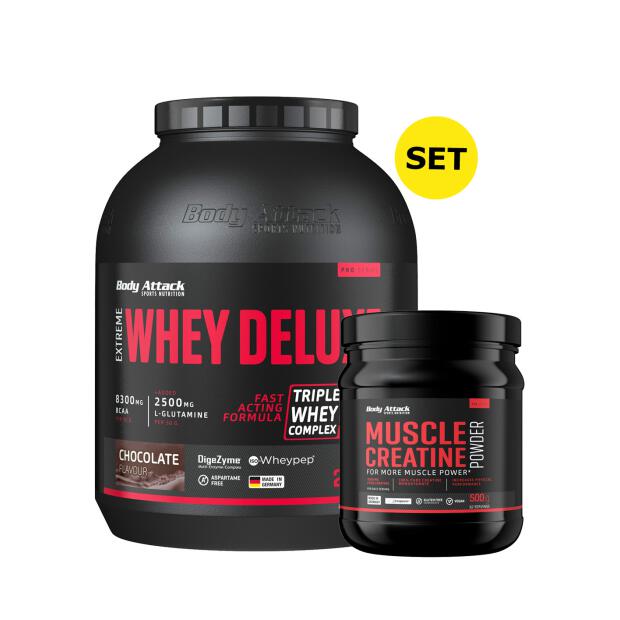 BODY ATTACK Extreme Whey Deluxe 2300g + Muscle Creatine (Creapure) 500g