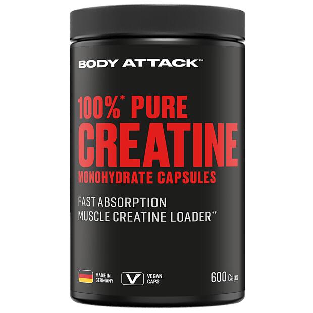 BODY ATTACK 100% Pure Creatine 600 Caps