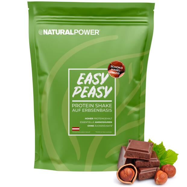 NATURAL POWER Easy Peasy Vegan Protein 500g Schokolade Haselnuss