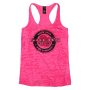 Bottle Cap Burnout Tank "Golds Gym" hot pink M