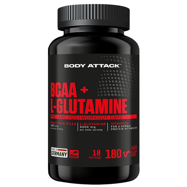BODY ATTACK BCAA+L-Glutamine 12000 180 Caps