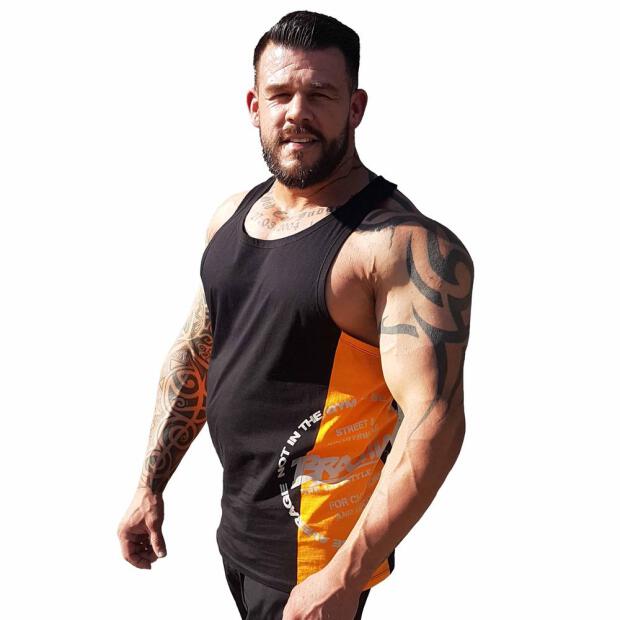 BRACHIAL Tank-Top "Squat" schwarz/orange