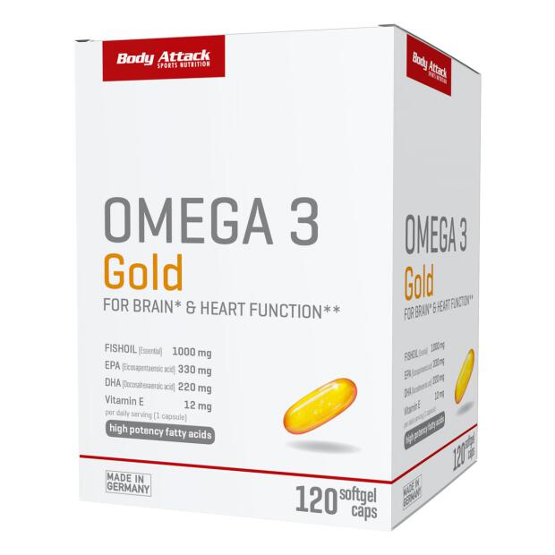 BODY ATTACK Omega 3 Gold Pro 120 softgel Caps