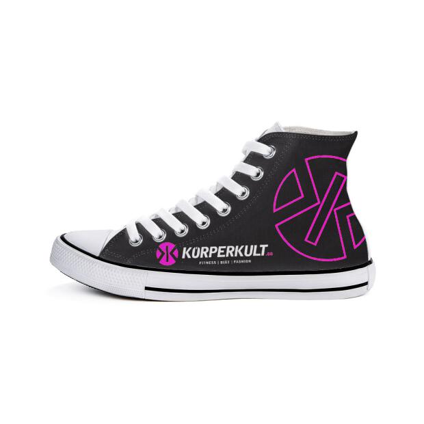 KÖRPERKULT High Top Sneakers black/pink